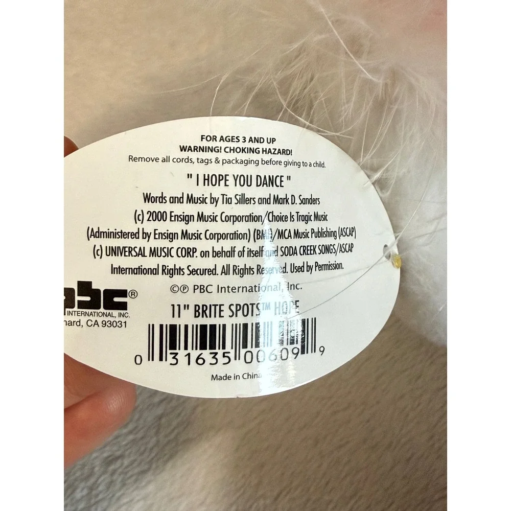 Chantilly Lane Brite Spots Hope Musical Bear I Hope You Dance Pink Ribbon 11 in
